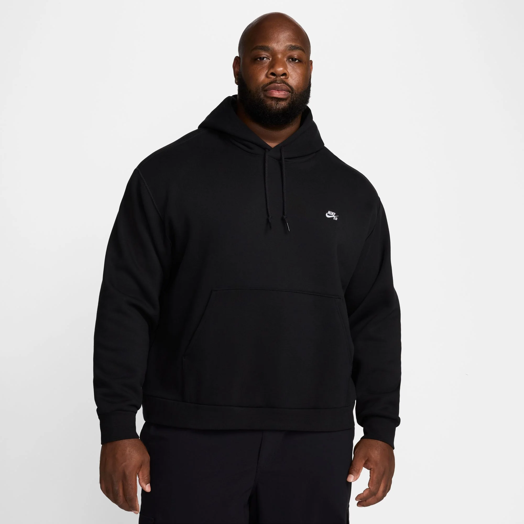 NIKE SB ESSENTIALS LOGO FLEECE HOODIE BLACK - Image 2
