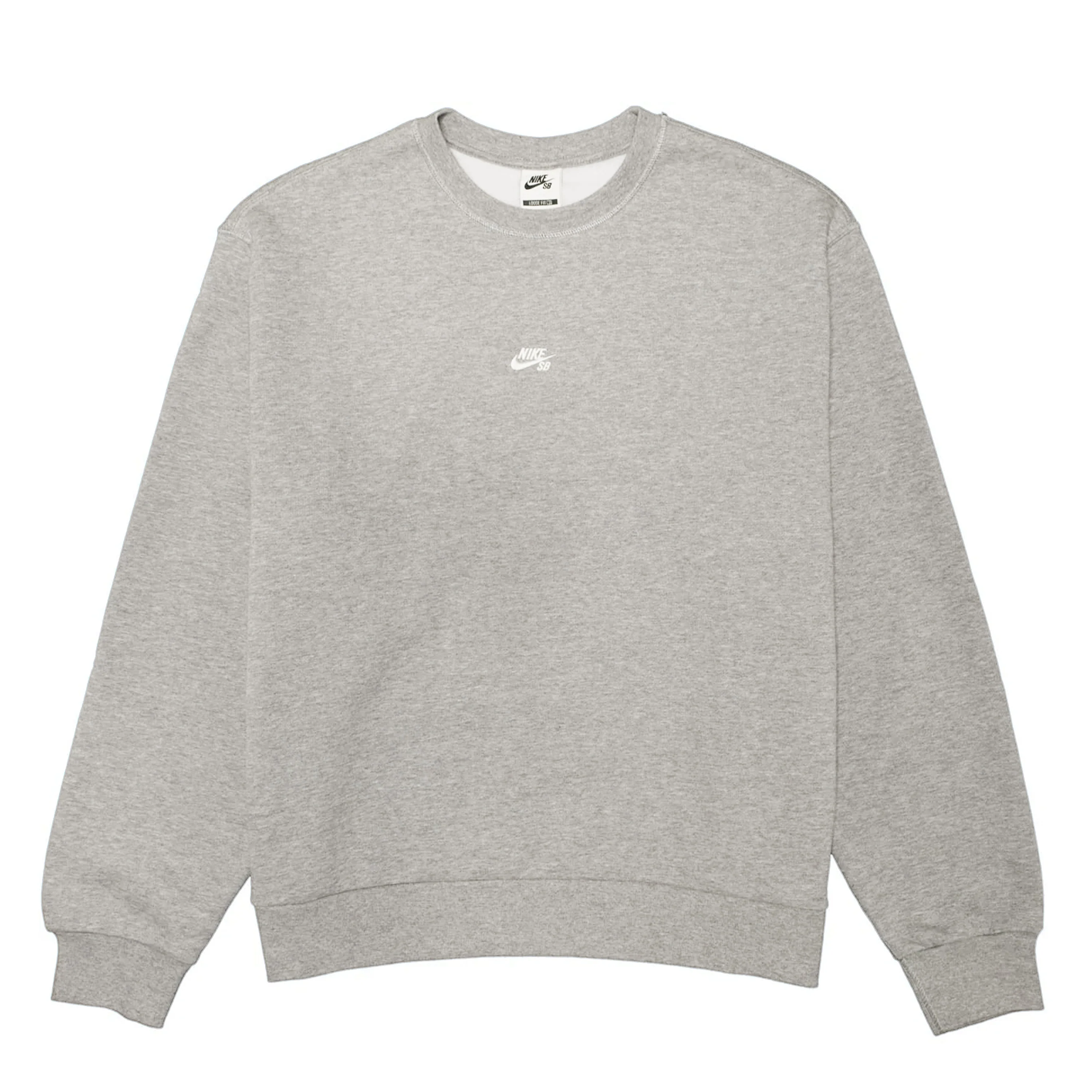 NIKE SB ESSENTIALS LOGO FLEECE SKATE CREW GREY