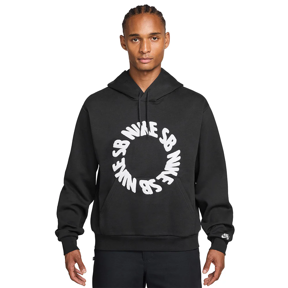 NIKE SB ROLLING FLEECE PULLOVER SKATE HOODIE BLACK