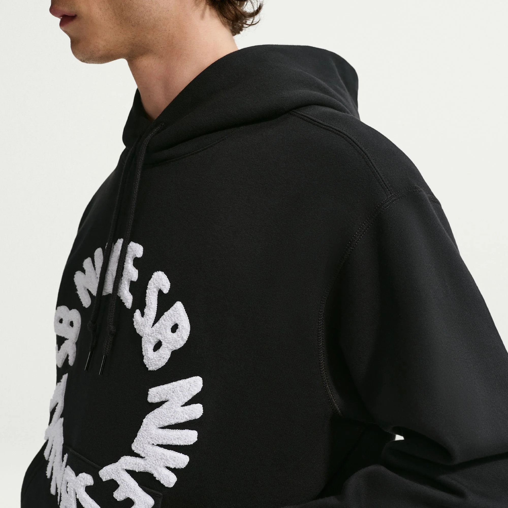 NIKE SB ROLLING FLEECE PULLOVER SKATE HOODIE BLACK - Image 3