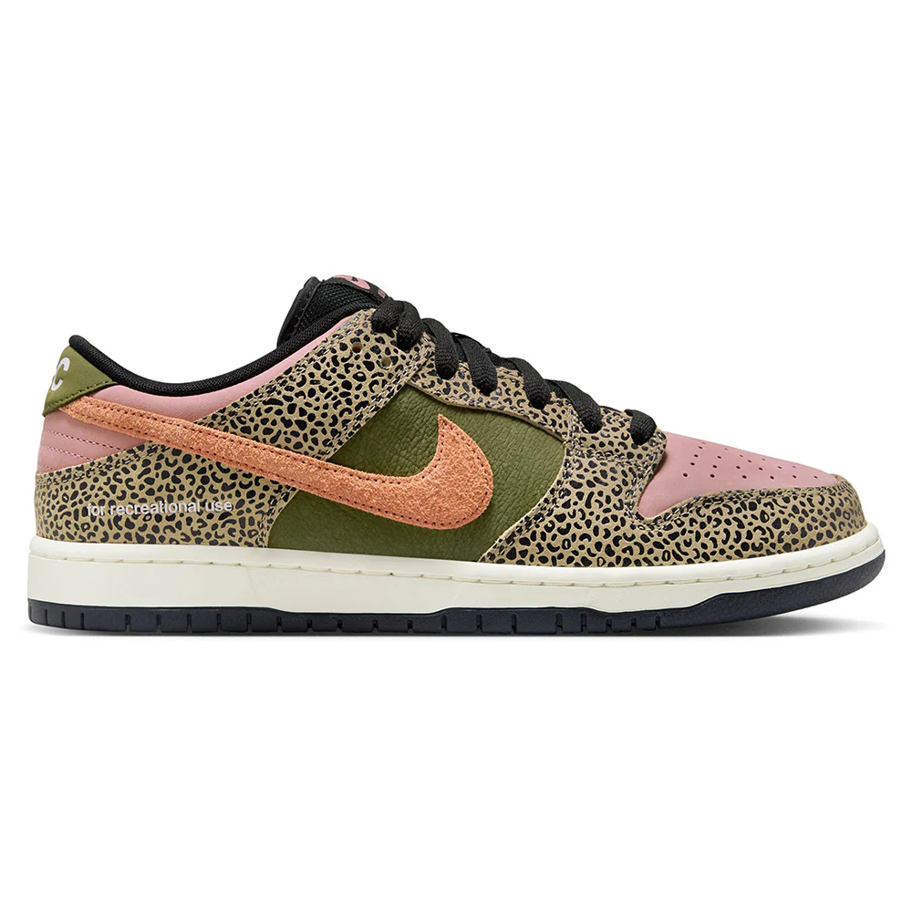 NIKE SB X ARTS-REC DUNK LOW PRO KHAKI/AMBER BROWN-ROUGH GREEN-RUST PINK-BLACK-SAIL