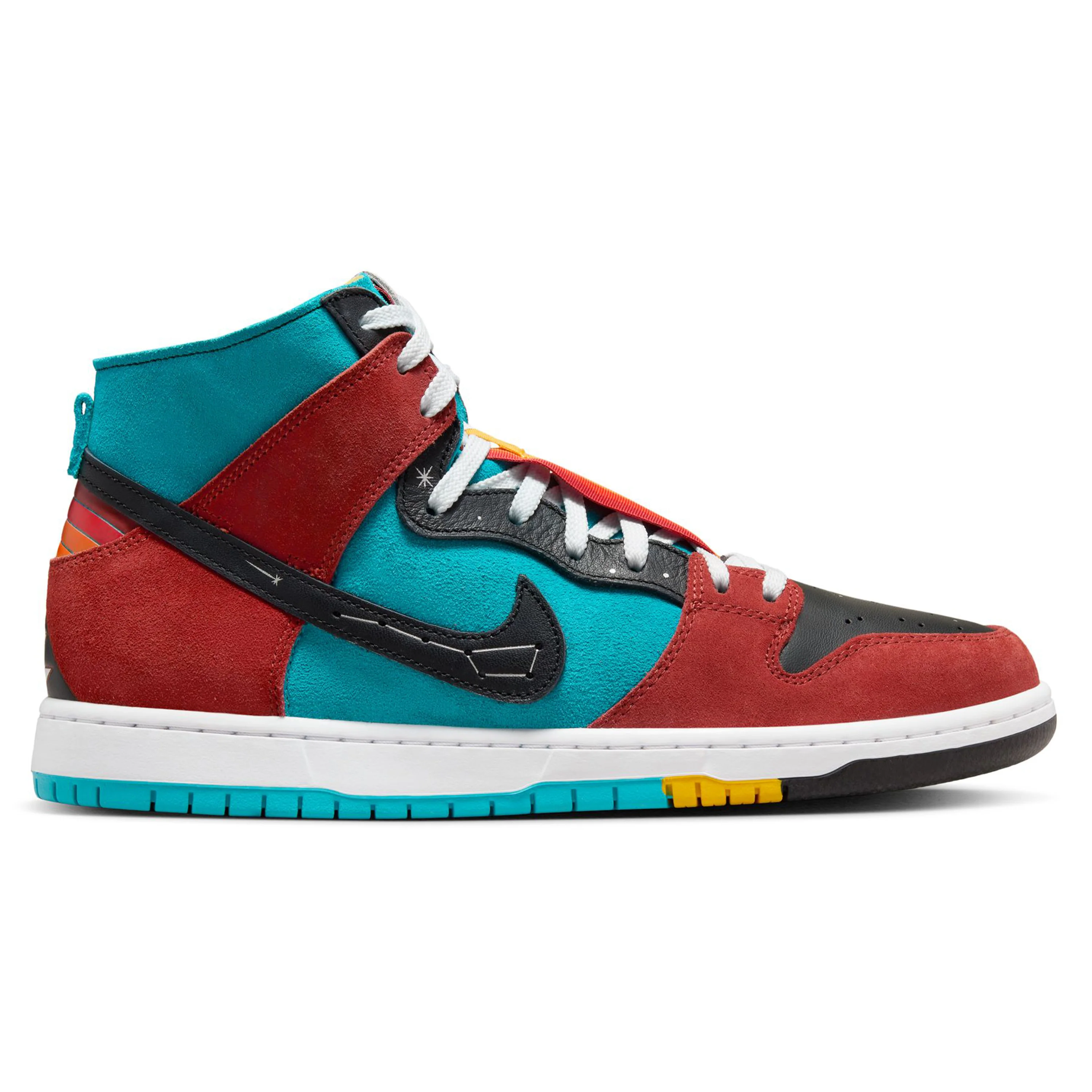 NIKE SB X DI'ORR GREENWOOD DUNK HIGH DECON TURQUOISE BLUE / BLACK-RUGGED ORANGE