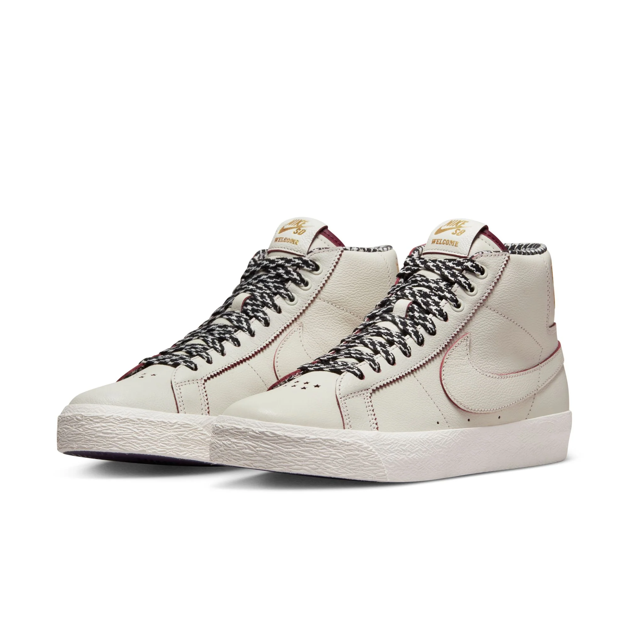 NIKE SB x WELCOME MADRID BLAZER MID SAIL/DARK BEETROOT-WHITE - Image 2