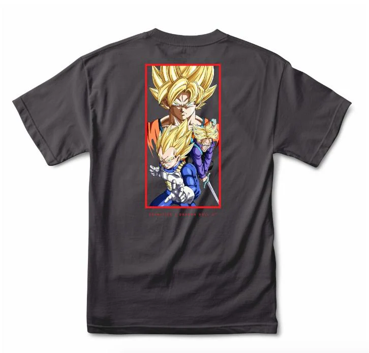 PRIMITIVE X DRAGONBALL Z DIRTY "P" TEE CHARCOAL