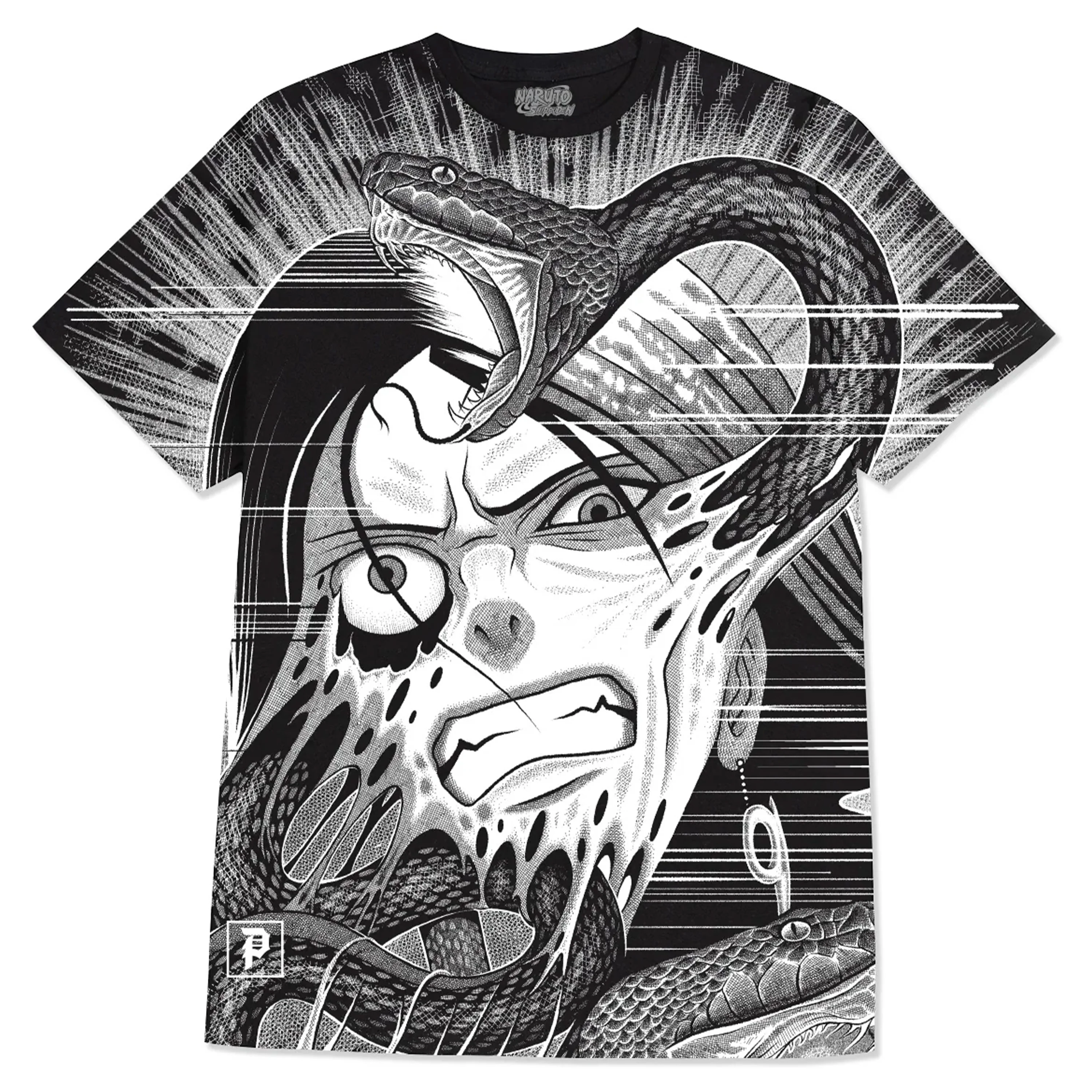 PRIMITIVE X NARUTO X PAUL JACKSON SNAKES TEE BLACK
