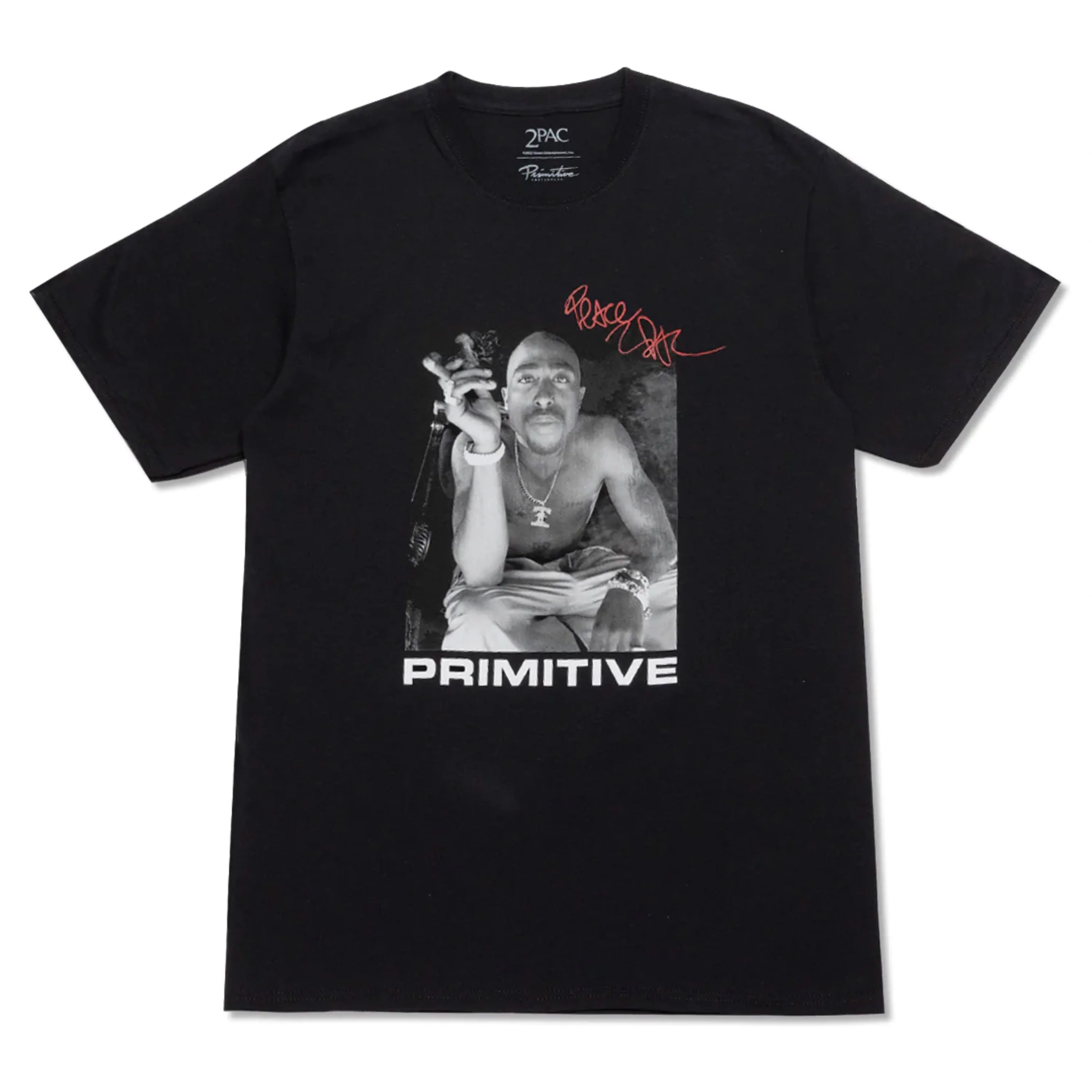 PRIMITIVE X TUPAC SMOKE TEE BLACK