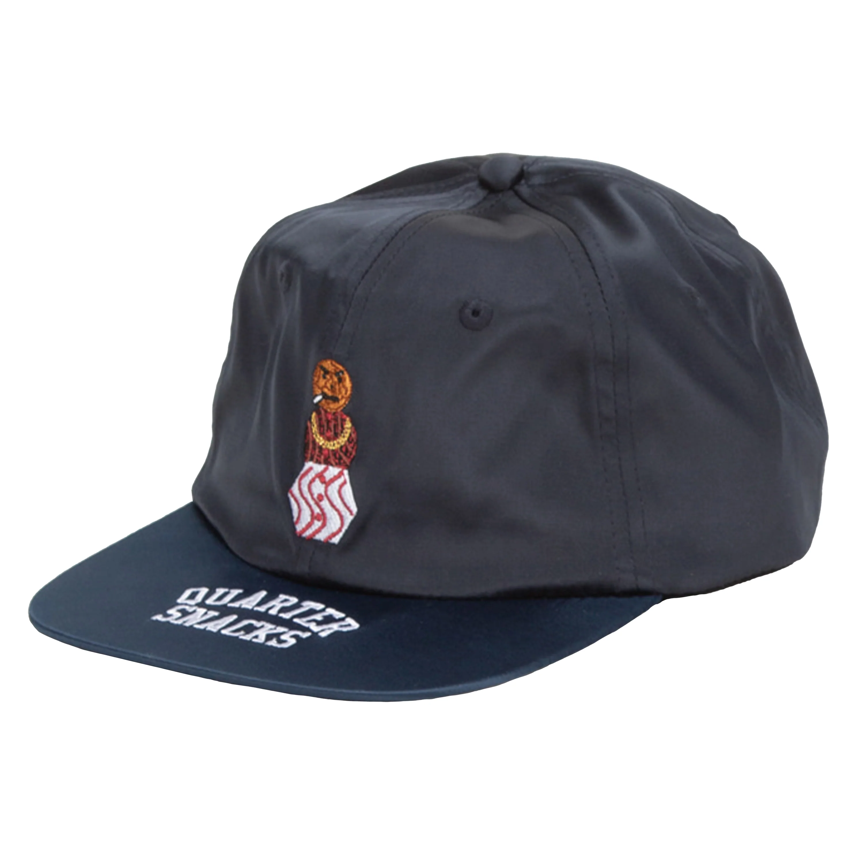 QUARTERSNACKS SATIN SNACKMAN CAP BLACK / NAVY