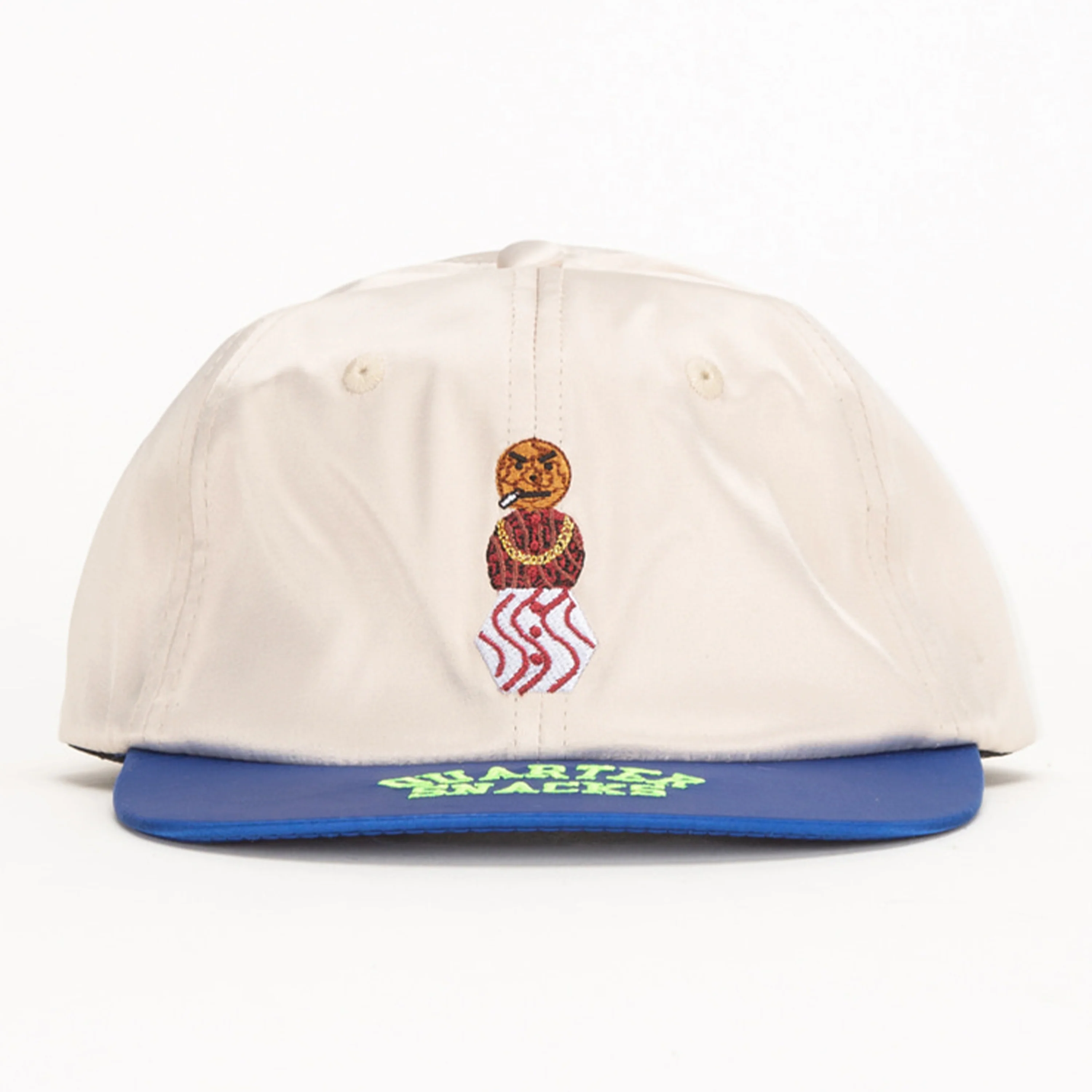 QUARTERSNACKS SATIN SNACKMAN CAP CREAM / ROYAL - Image 2