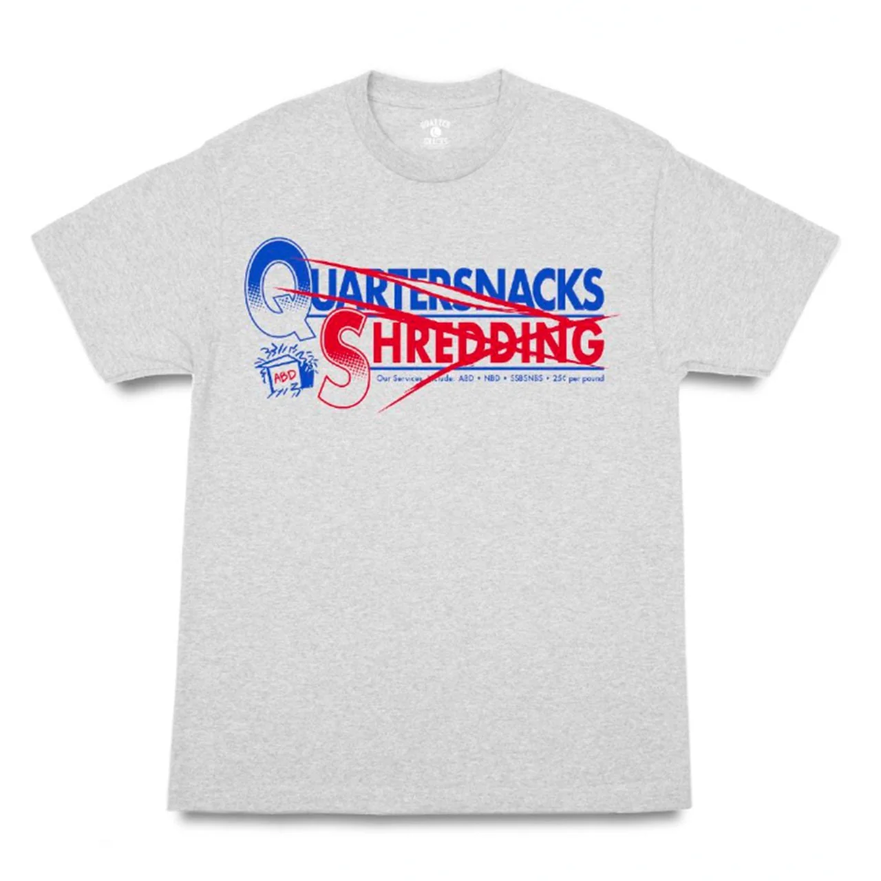 QUARTERSNACKS SHREDDING T-SHIRT ASH - Image 2