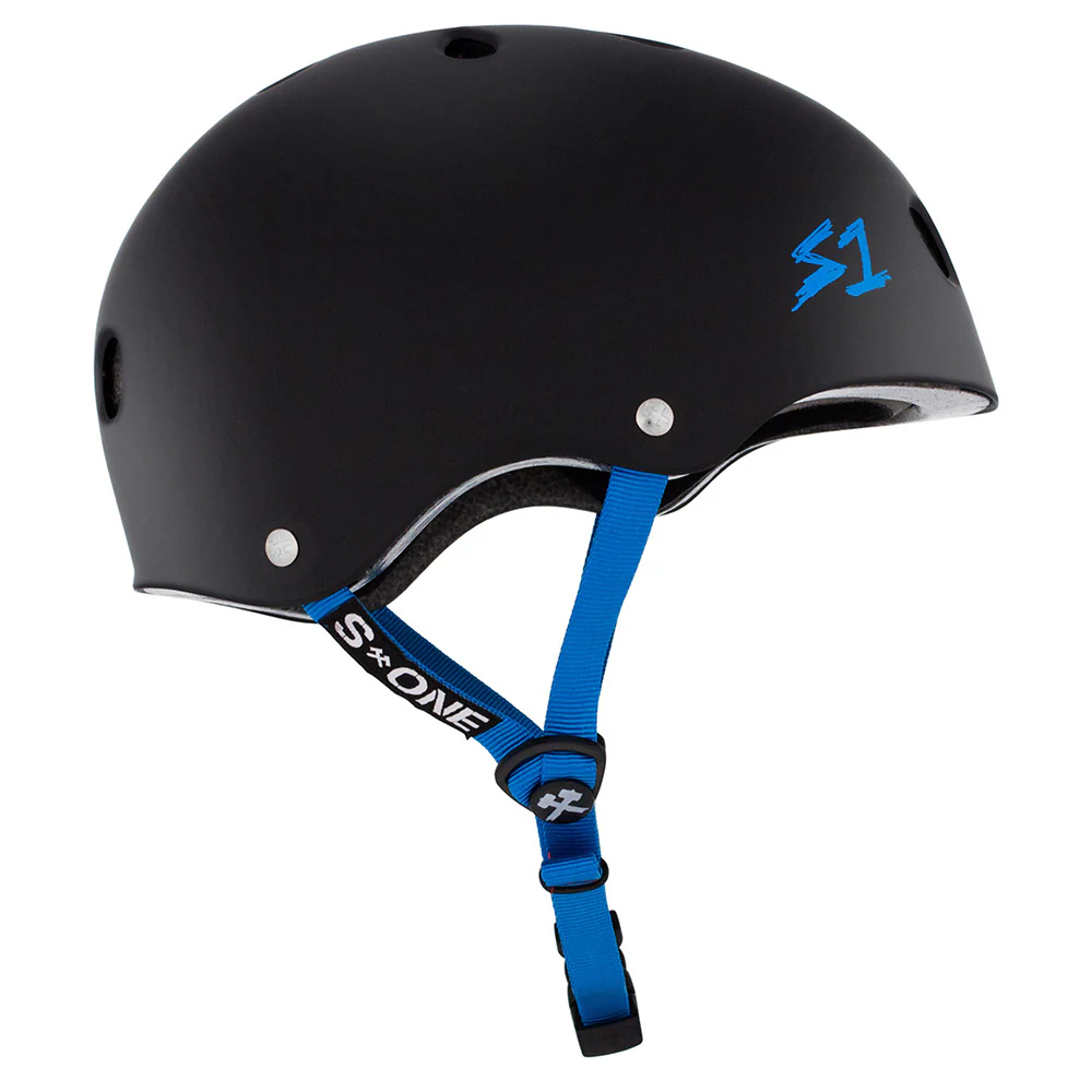 S1 LIFER BLACK MATTE CYAN STRAP HELMET - Image 2
