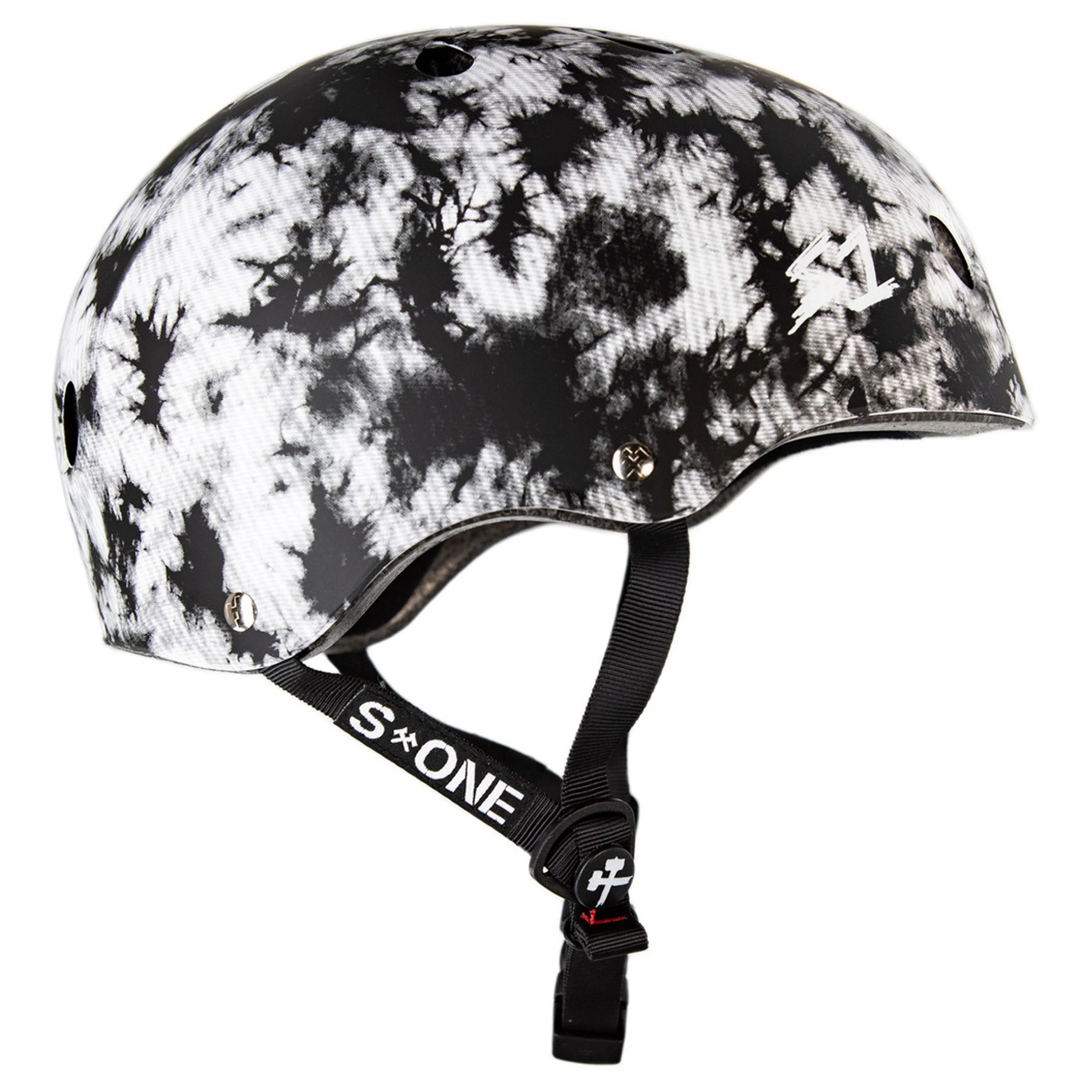 S1 LIFER BLACK/WHITE TIE DYE MATTE HELMET - Image 2