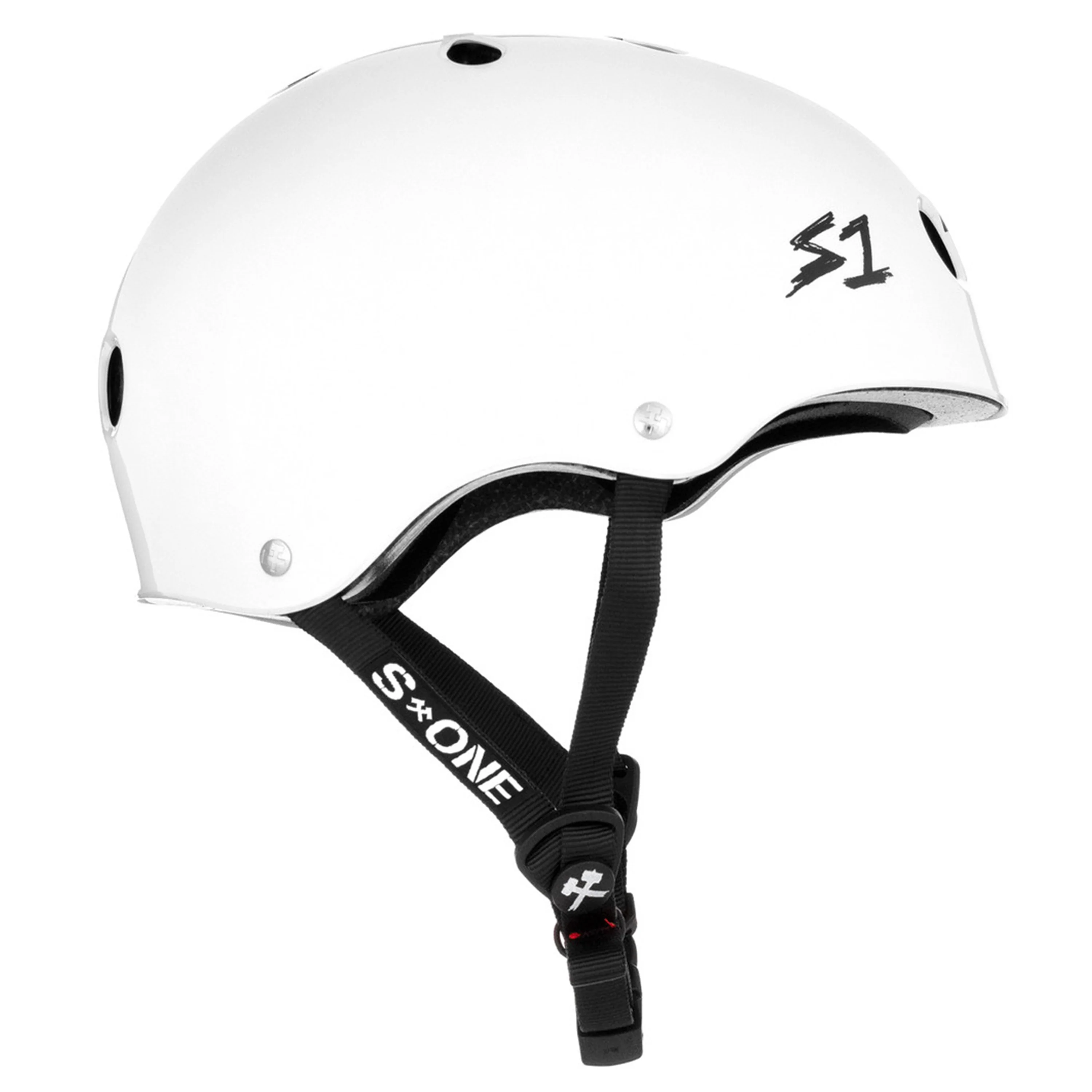 S1 LIFER WHITE GLOSS W/ CHECKERS HELMET - Image 2