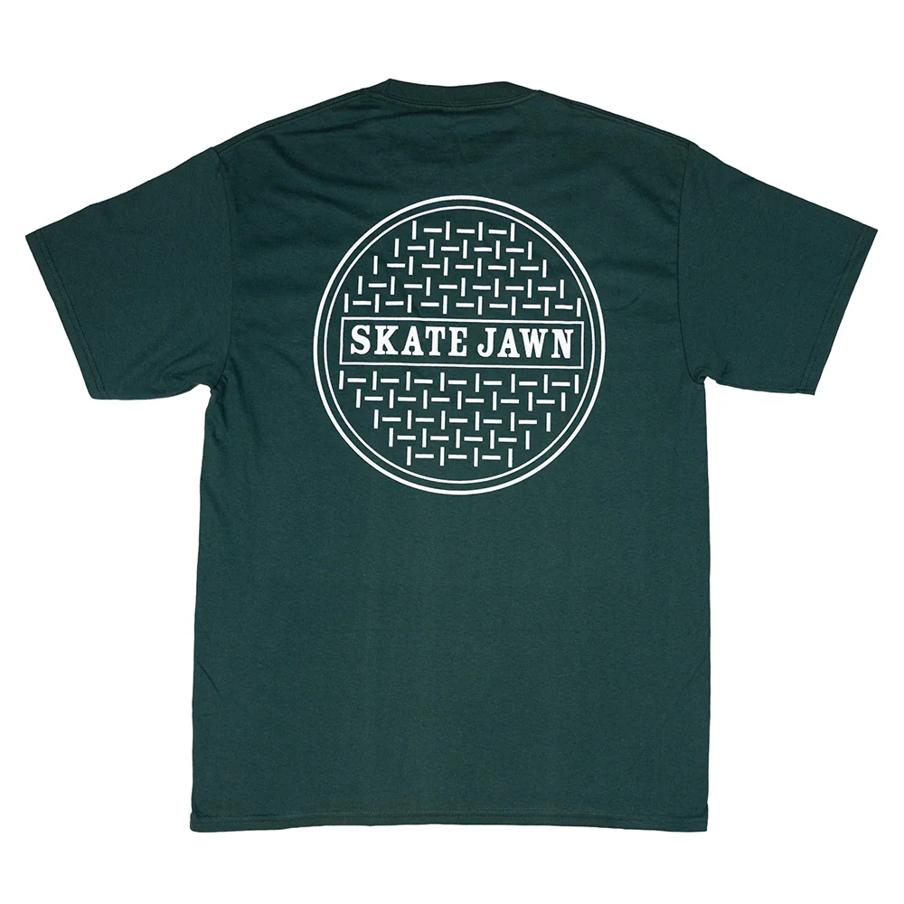 SKATE JAWN SEWER CAP TEE DARK GREEN