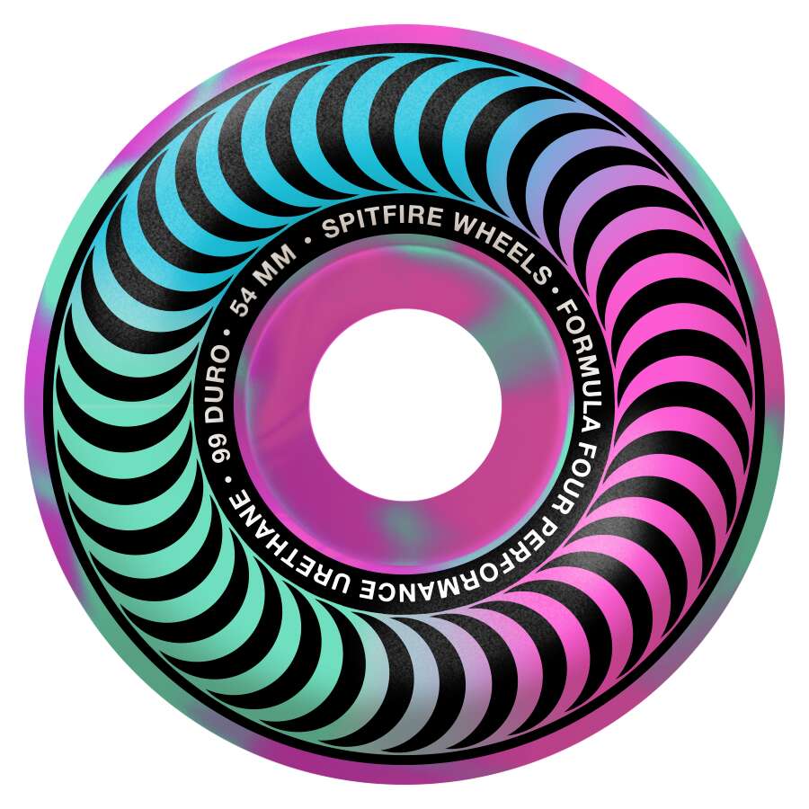 SPITFIRE F4 CLASSIC 99D 54MM PINK/TEAL SWIRL