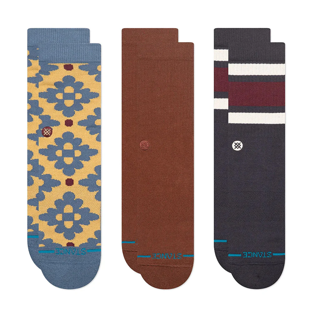 STANCE SOCKS CERAMIC 3 PACK INDIGO LARGE