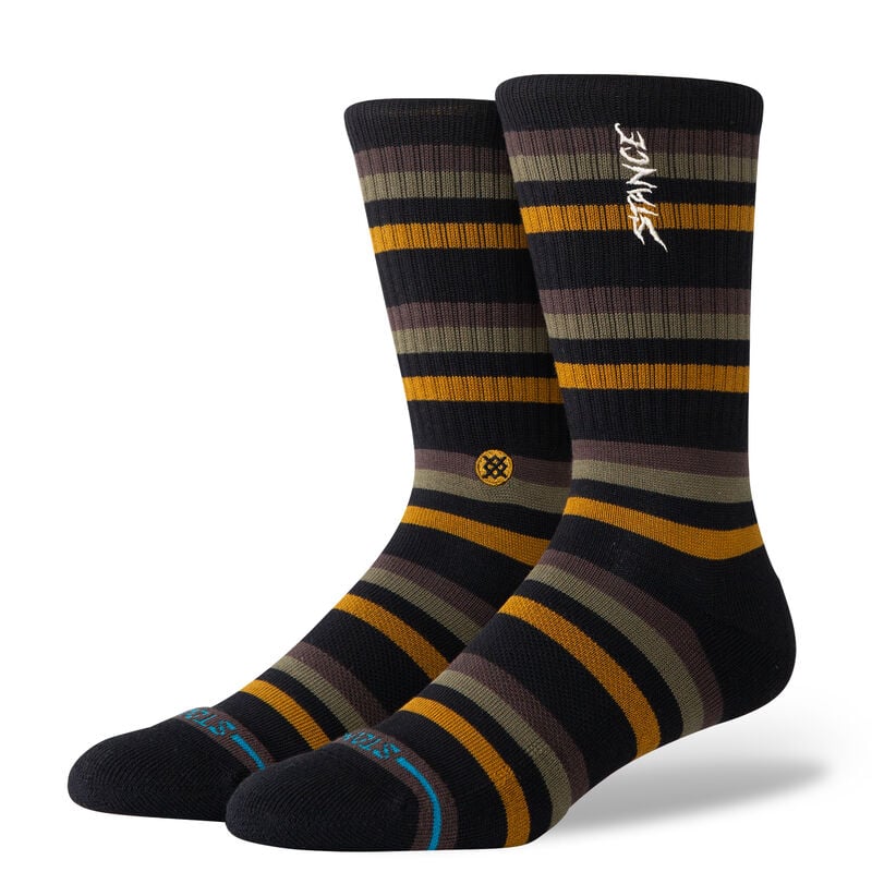 STANCE SOCKS SLIPPING CREW BLACK LARGE