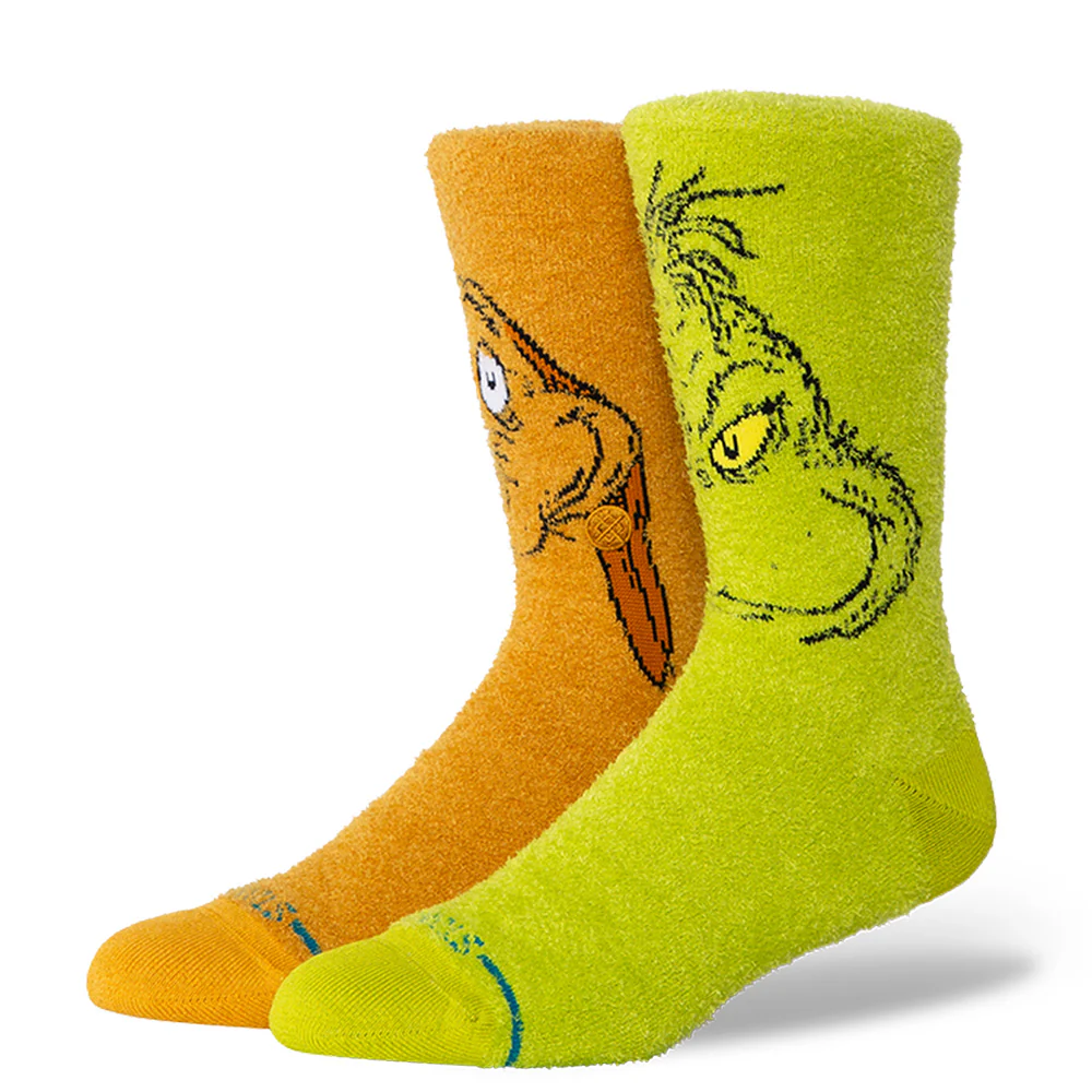 STANCE SOCKS X THE GRINCH AND MAX FUZZY GREEN LARGE