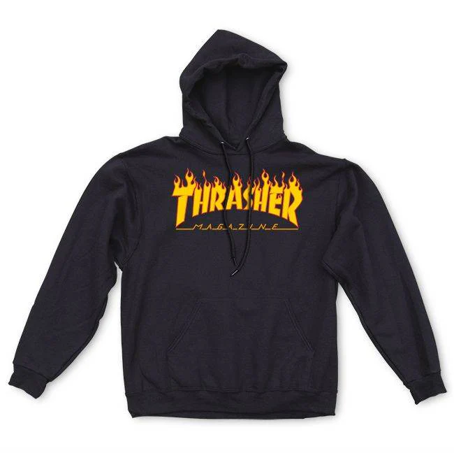 THRASHER FLAME LOGO HOODIE BLACK