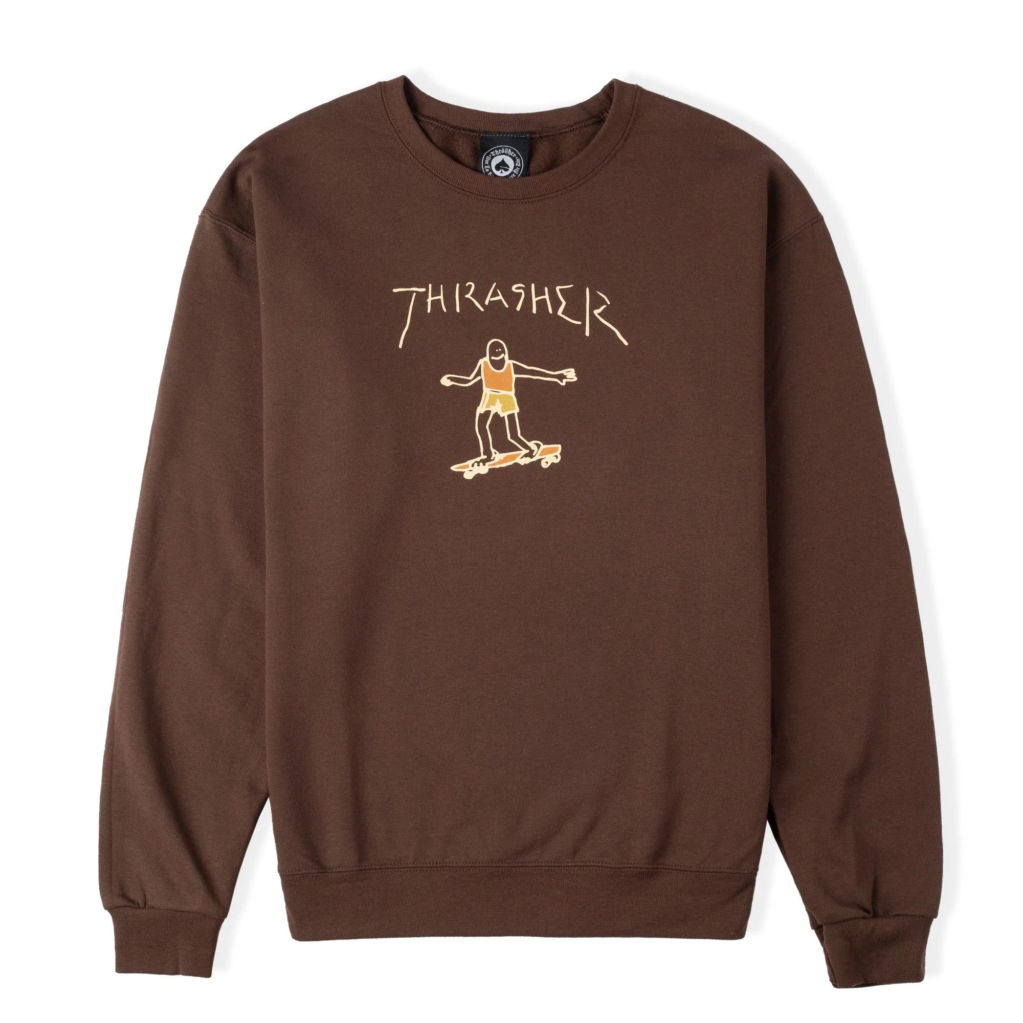THRASHER GONZ LOGO CREWNECK DARK CHOC