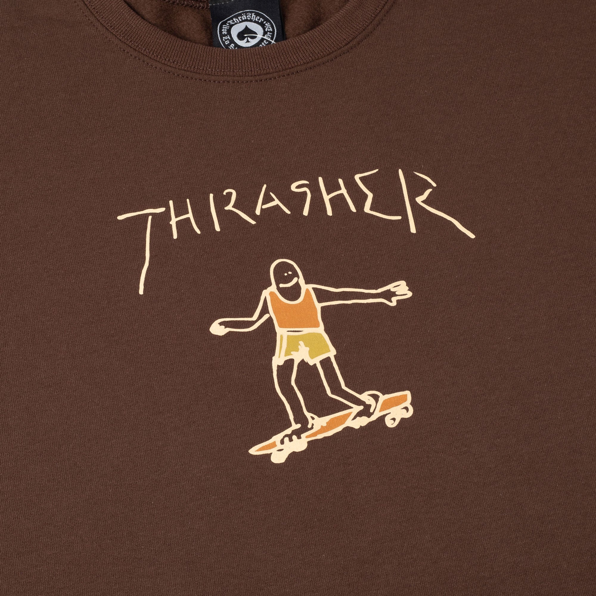 THRASHER GONZ LOGO CREWNECK DARK CHOC - Image 2