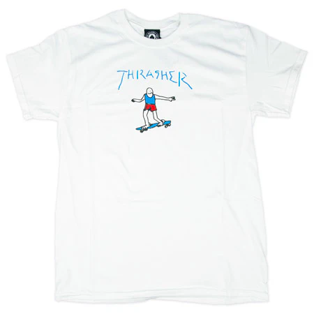 THRASHER GONZ LOGO T-SHIRT WHITE / BLUE
