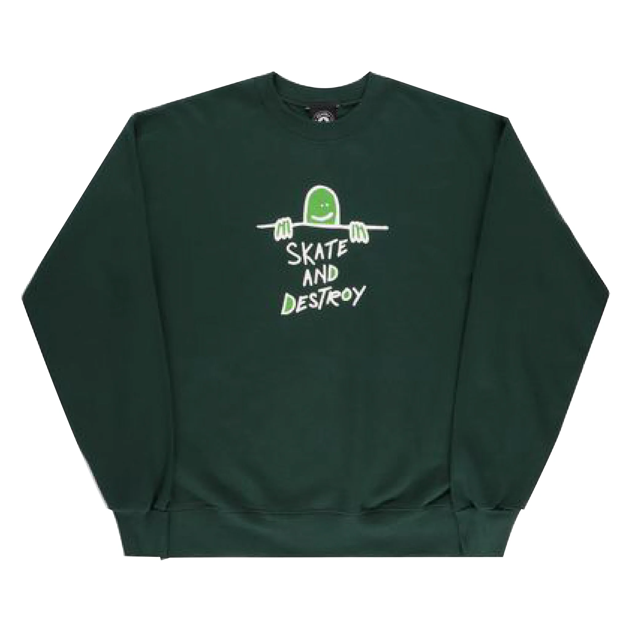 THRASHER GONZ SKATE AND DESTROY CREW NECK GRN