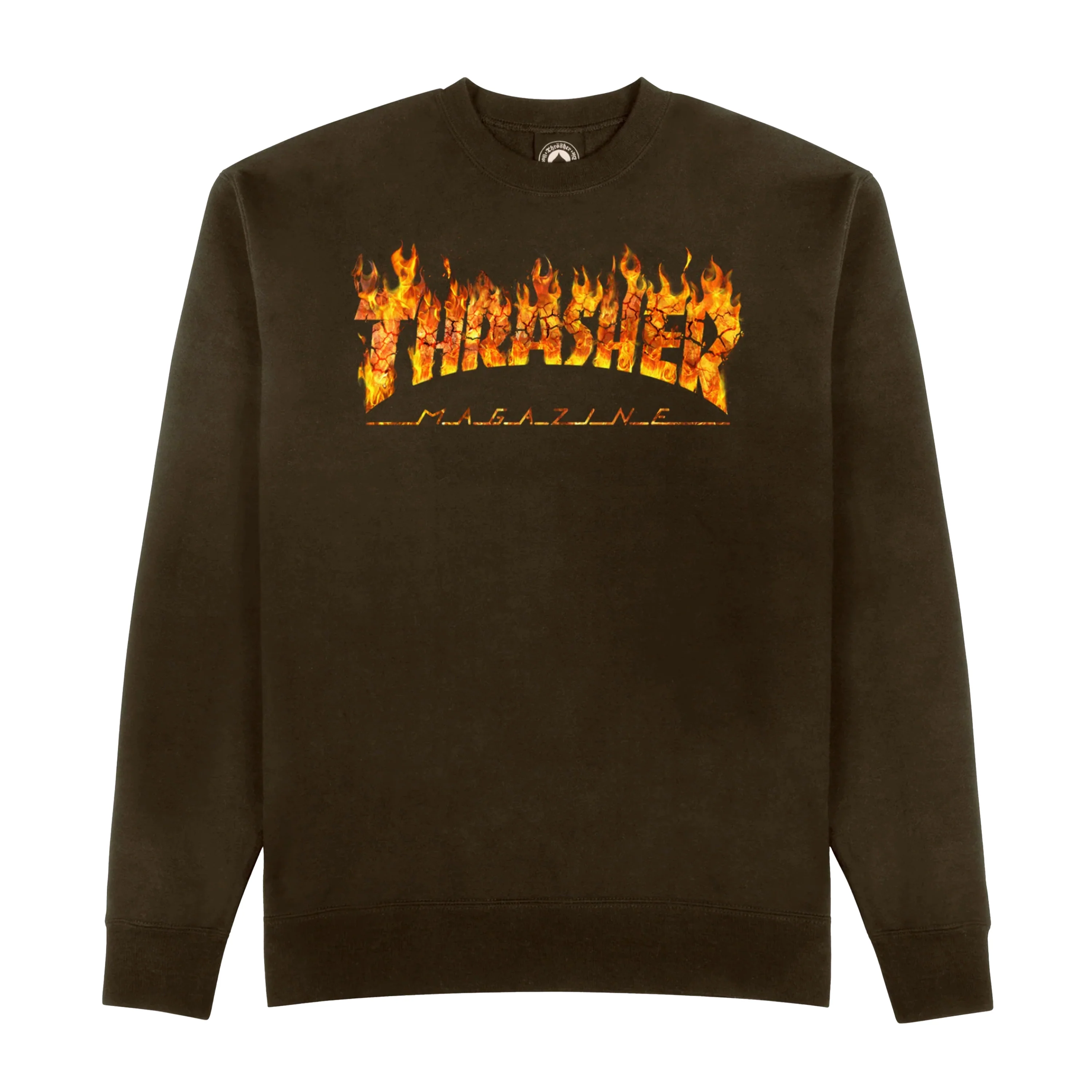 THRASHER INFERNO CREWNECK DARK CHOCOLATE