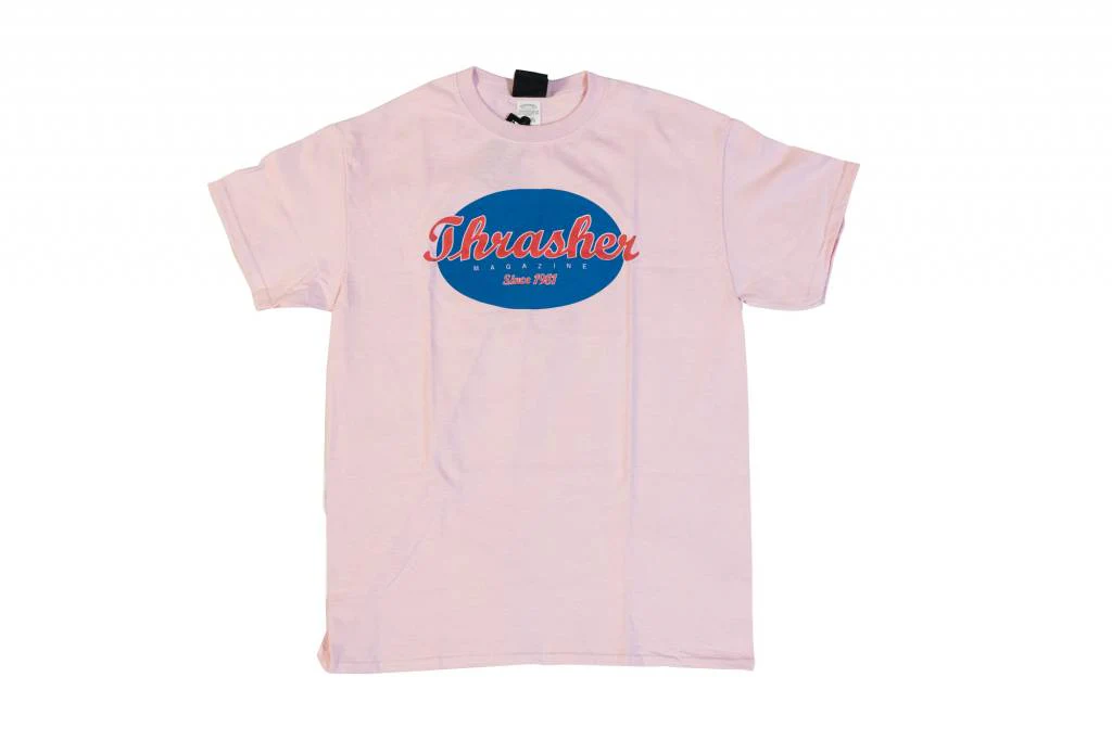 THRASHER OVAL LOGO S/S T-SHIRT PINK