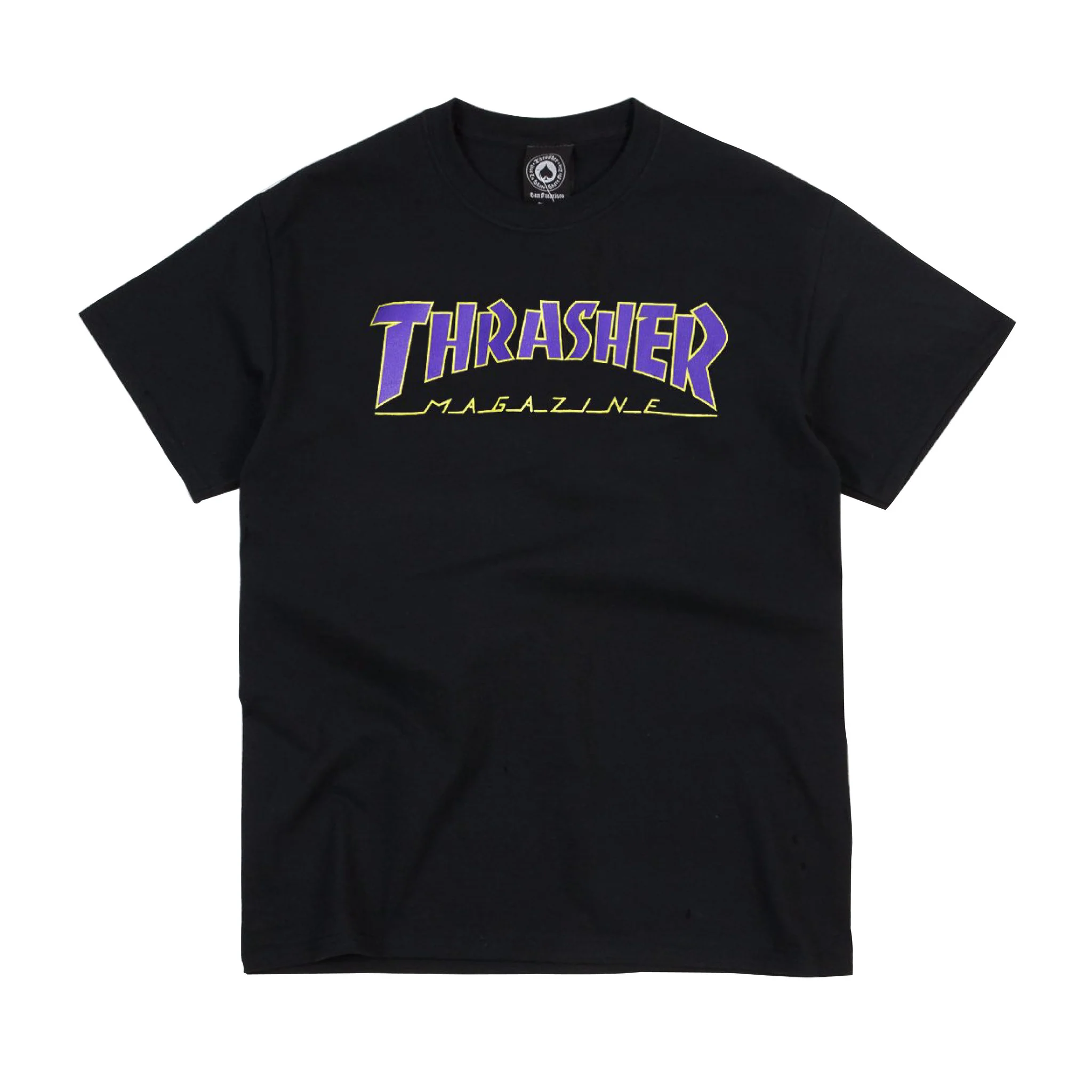 THRASHER PURPLE / GOLD OUTLINED T-SHIRT BLACK