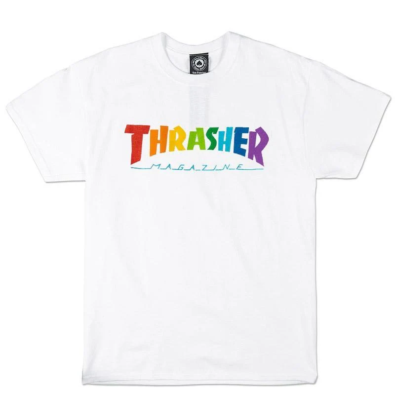 THRASHER RAINBOW MAG T-SHIRT WHITE