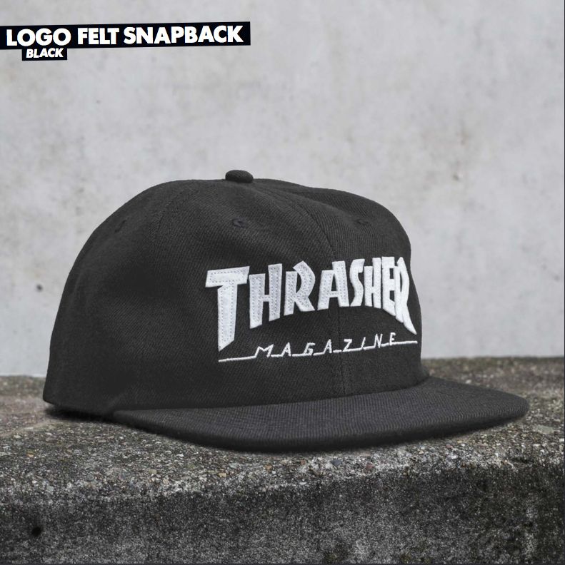 THRASHER MAGAZINE LOGO FELT SNAPBACK