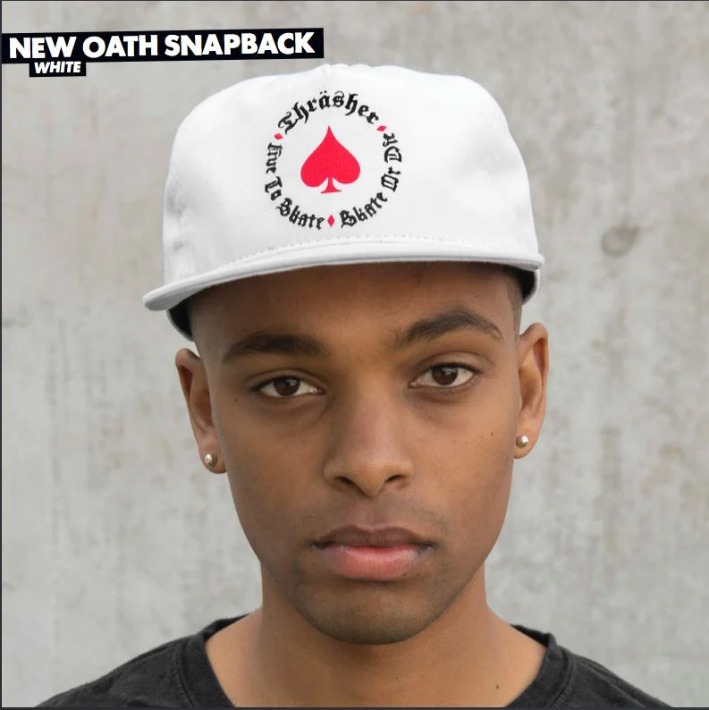 THRASHER MAGAZINE NEW OATH SNAPBACK WHITE