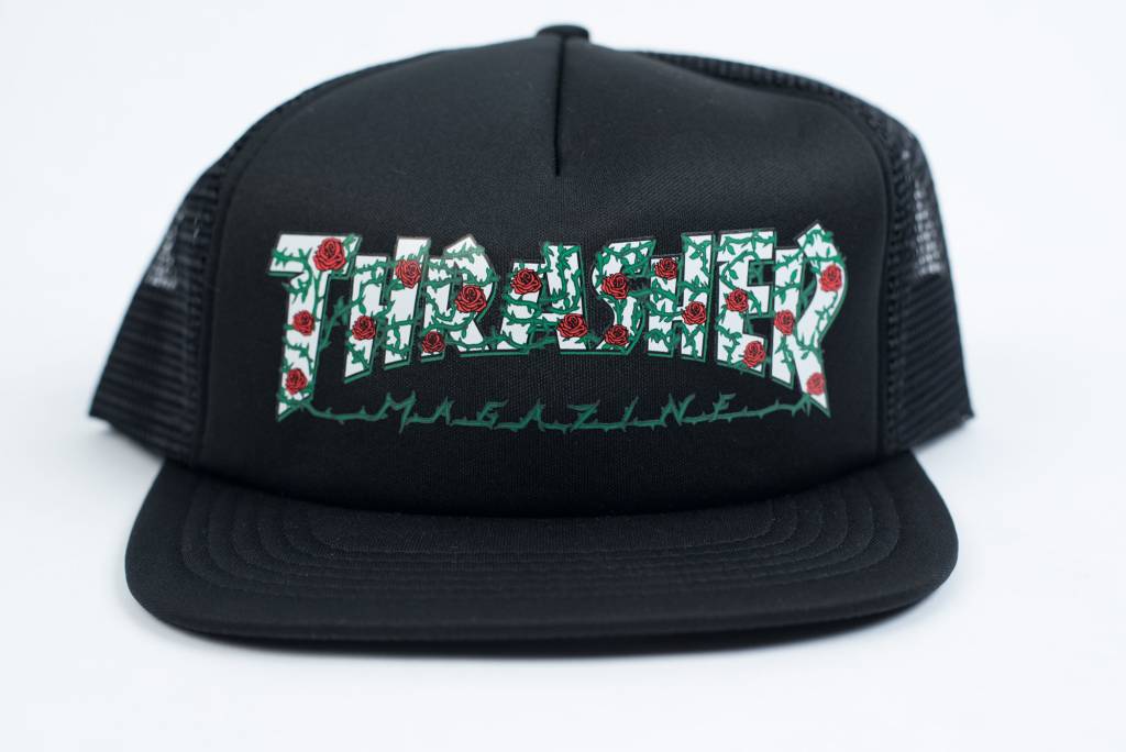 THRASHER ROSES LOGO SNAPBACK BLACK