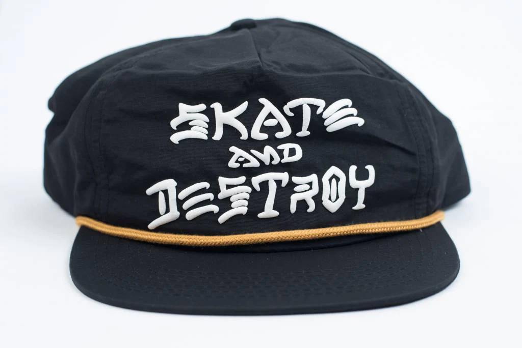 THRASHER SKATE & DESTROY PUFF INK SNAPBACK BLACK