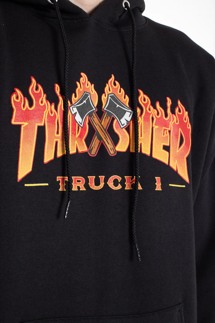 THRASHER TRUCK 1 HOODIE BLACK - Image 2