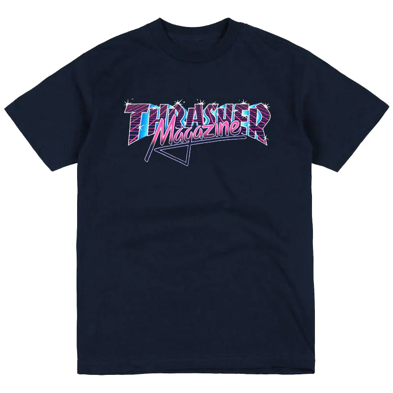 THRASHER VICE LOGO TEE NAVY BLUE
