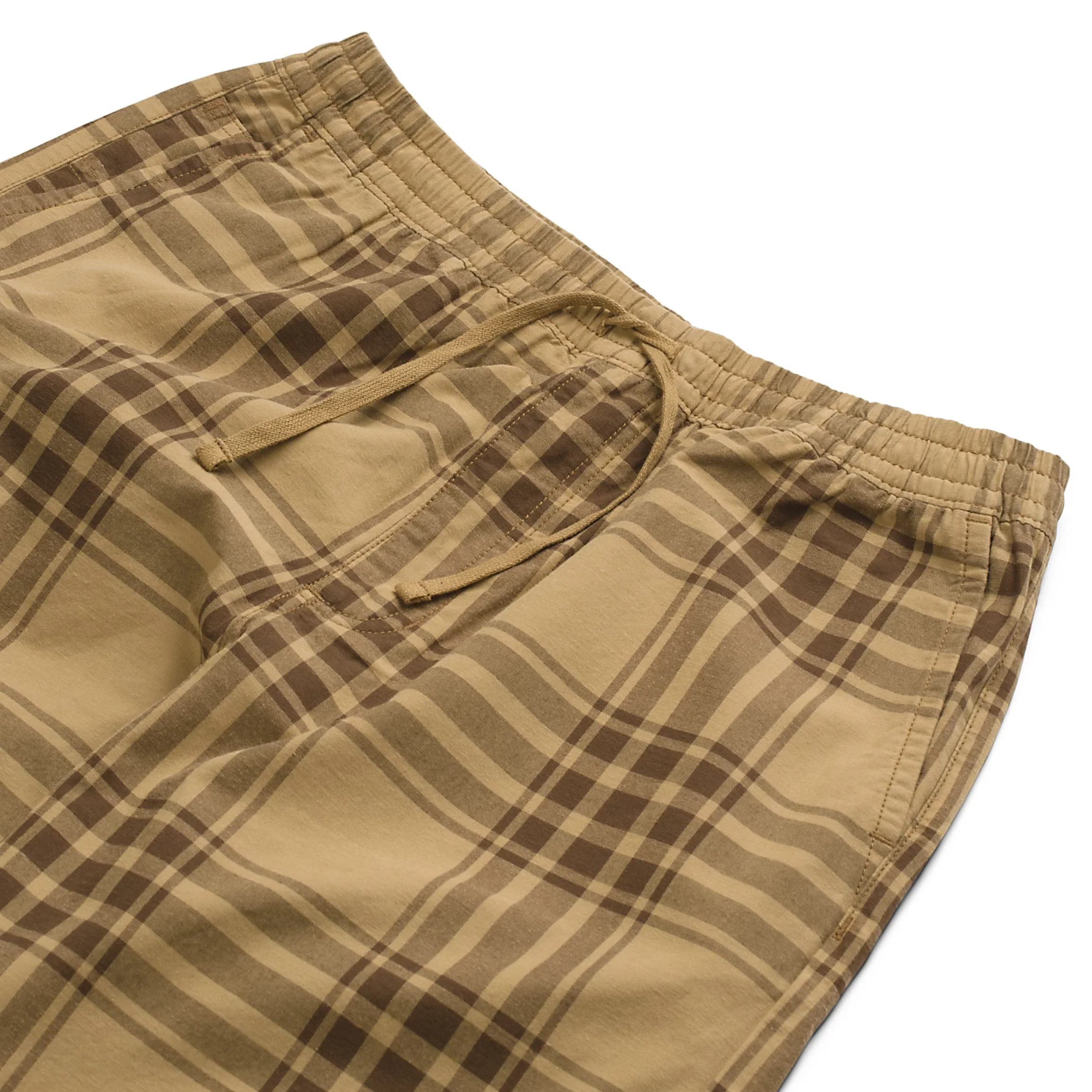 VANS RANGE PLAID BAGGY TAPERED ELASTIC WAIST PANT BROWN - Image 2