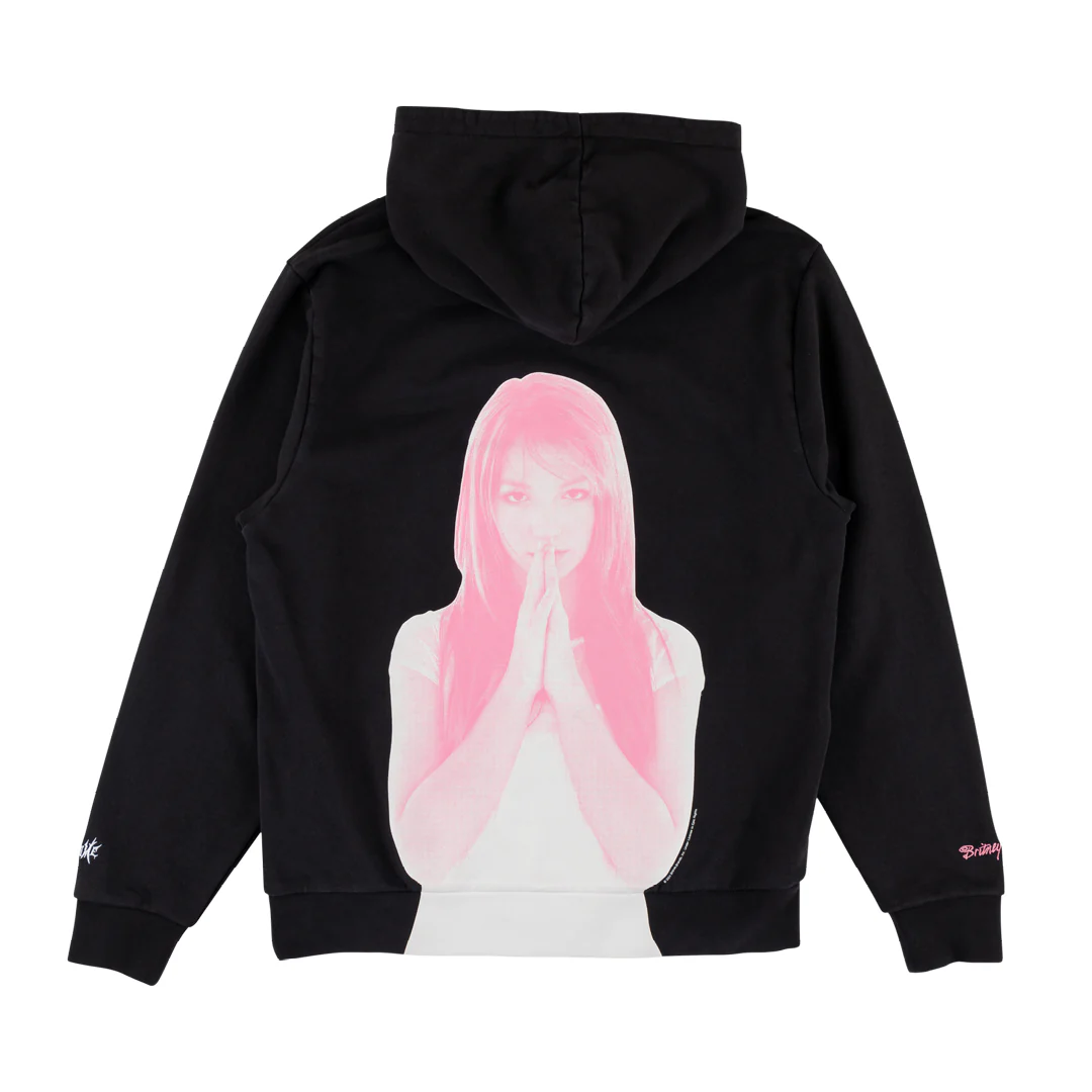 WELCOME X BRITNEY BELIEVE PIGMENT-DYED HOODIE BLACK - Image 2