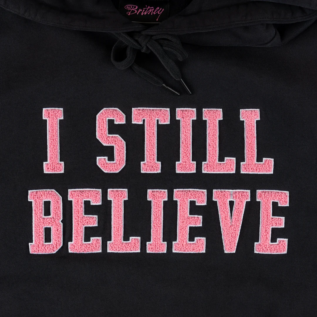 WELCOME X BRITNEY BELIEVE PIGMENT-DYED HOODIE BLACK - Image 3