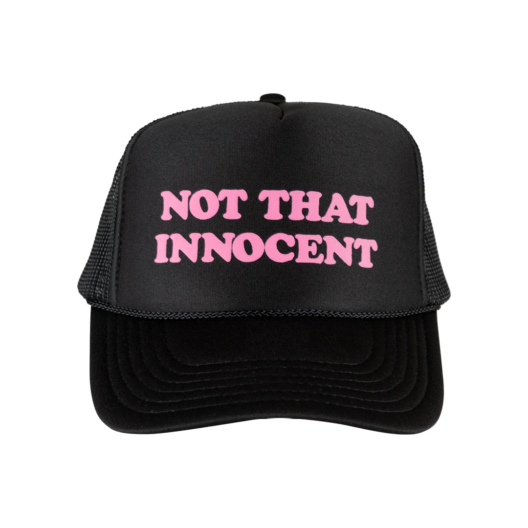WELCOME X BRITNEY INNOCENT PUFF-PRINT TRUCKER HAT BLACK - Image 2