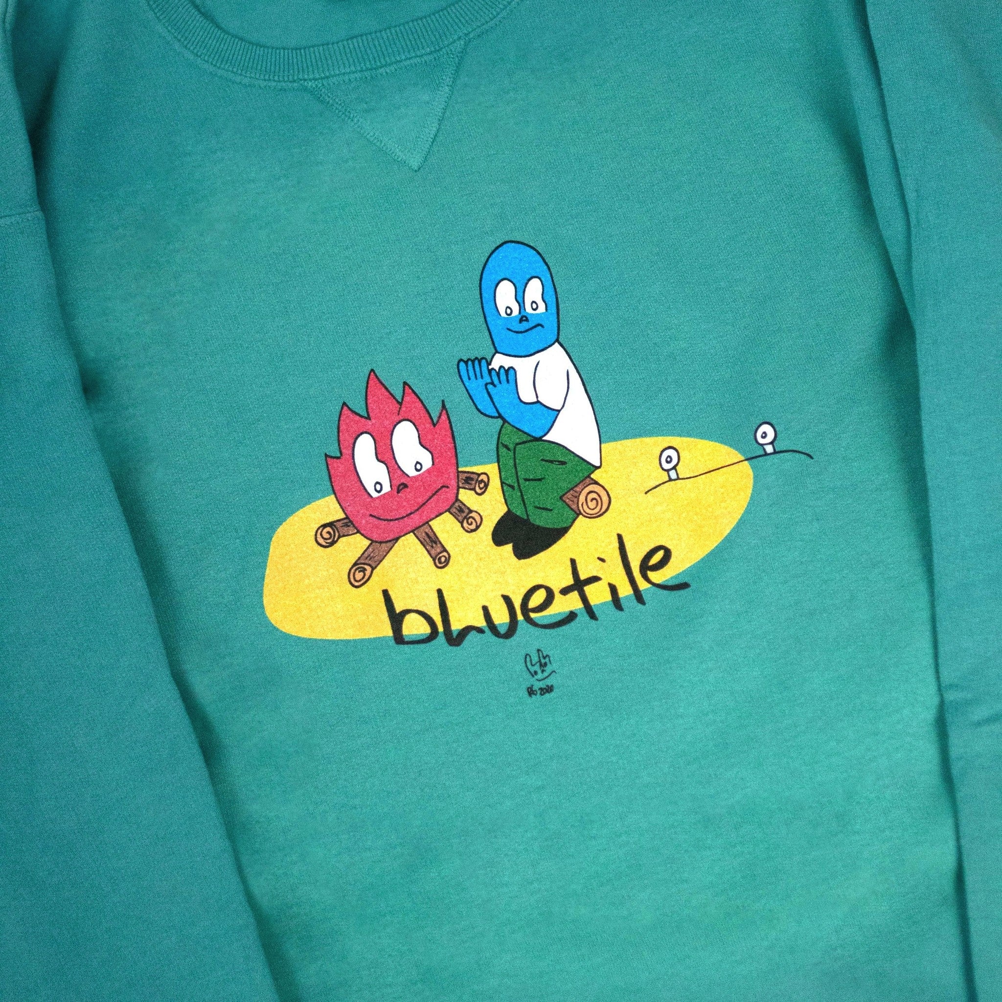 BLUETILE CAMP FIRE CREWNECK SPANISH MOSS - Image 2